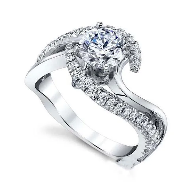 GB 280 Ct Round Cut Natural Earth Mined Diamonds Engagement Ring With Accents White Gold 14K Rings GB 280 Ct Round Cut Natural Earth Mined Diamonds Engagement Ring With Accents White Gold 14K Rings
