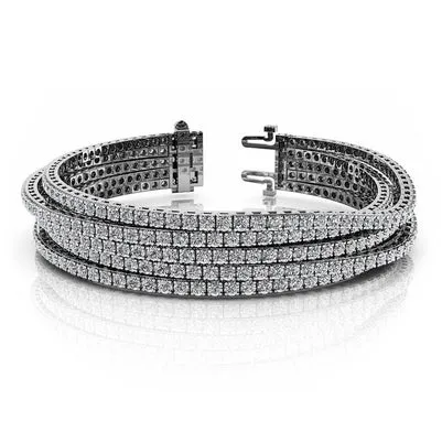 GB 20 Ct Round Cut Natural Earth Mined Diamonds Multi Flexible Tennis Bracelet White Gold 14K Bracelets GB 20 Ct Round Cut Natural Earth Mined Diamonds Multi Flexible Tennis Bracelet White Gold 14K Bracelets