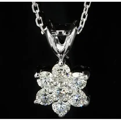 GB 35 Ct Natural Earth Mined Diamond Flower Style Necklace Pendant White Gold Women Jewelry Necklaces GB 35 Ct Natural Earth Mined Diamond Flower Style Necklace Pendant White Gold Women Jewelry Necklaces