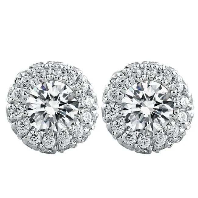 GB 350 Carats Sparkling Round Cut Genuine Natural Earth Mined Diamonds Halo Lady Stud Earrings Earrings GB 350 Carats Sparkling Round Cut Genuine Natural Earth Mined Diamonds Halo Lady Stud Earrings Earrings