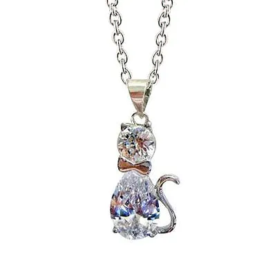 GB 350 Ct Round Pear Natural Earth Mined Diamond Memorable Cat Pin Pendant Gold White 14K Necklaces GB 350 Ct Round Pear Natural Earth Mined Diamond Memorable Cat Pin Pendant Gold White 14K Necklaces