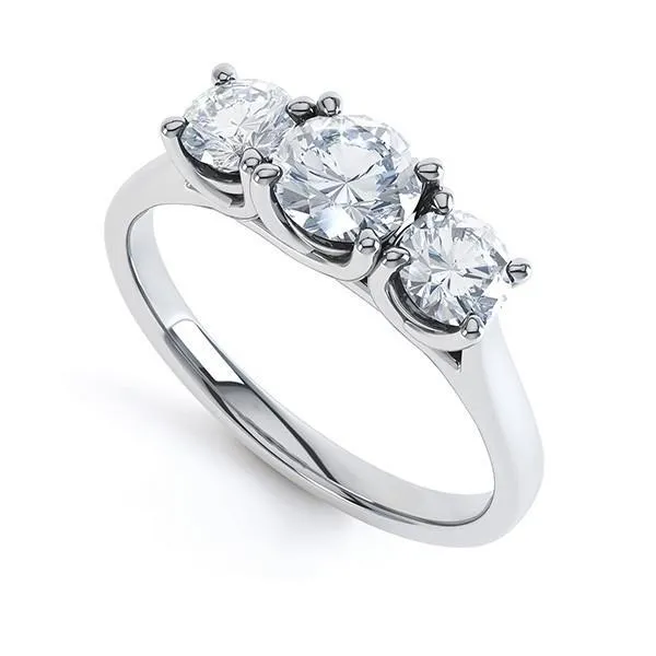 GB 3 Stone Round Natural Earth Mined Diamond Engagement Ring White Gold 14K 195 Ct Rings GB 3 Stone Round Natural Earth Mined Diamond Engagement Ring White Gold 14K 195 Ct Rings
