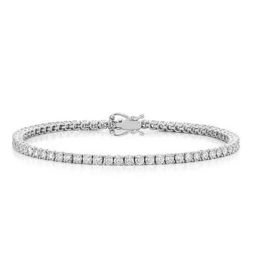 GB Bracelets Round Cut 455 Carats Natural Earth Mined Diamond Tennis Bracelet White Gold 14K GB Bracelets Round Cut 455 Carats Natural Earth Mined Diamond Tennis Bracelet White Gold 14K