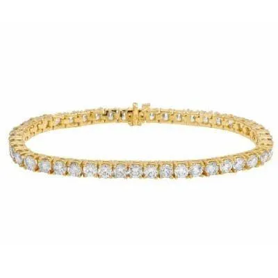 GB Bracelets Sparkling 675 Ct Round Cut Natural Earth Mined Diamonds Tennis Bracelet Yellow Gold GB Bracelets Sparkling 675 Ct Round Cut Natural Earth Mined Diamonds Tennis Bracelet Yellow Gold