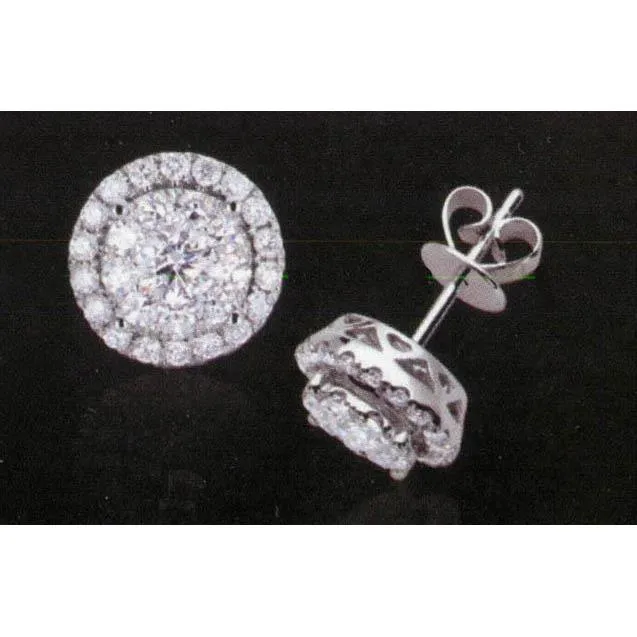 GB Earrings 140 Ct Natural Earth Mined Diamond Stud Halo Jacket Earrings