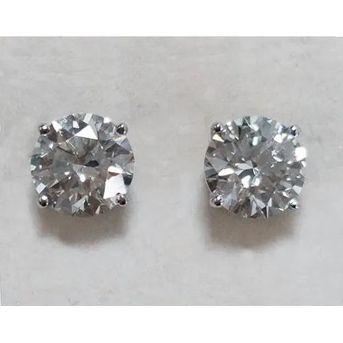 GB Earrings 2 Carats Round Natural Earth Mined Diamond Stud Earring Women Gold Jewelry GB Earrings 2 Carats Round Natural Earth Mined Diamond Stud Earring Women Gold Jewelry