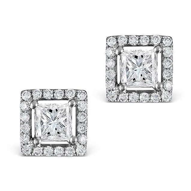 GB Earrings 34 Carats Princess And Round Cut Natural Earth Mined Diamonds Lady Stud Earrings GB Earrings 34 Carats Princess And Round Cut Natural Earth Mined Diamonds Lady Stud Earrings