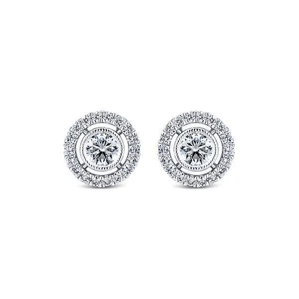 GB Earrings Round Shaped Natural Earth Mined Diamond Stud Halo Earring 136 Carats White Gold 14K GB Earrings Round Shaped Natural Earth Mined Diamond Stud Halo Earring 136 Carats White Gold 14K