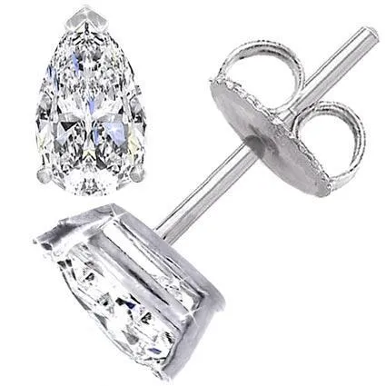 GB Earrings Teardrop Studs Natural Earth Mined Diamond Earrings