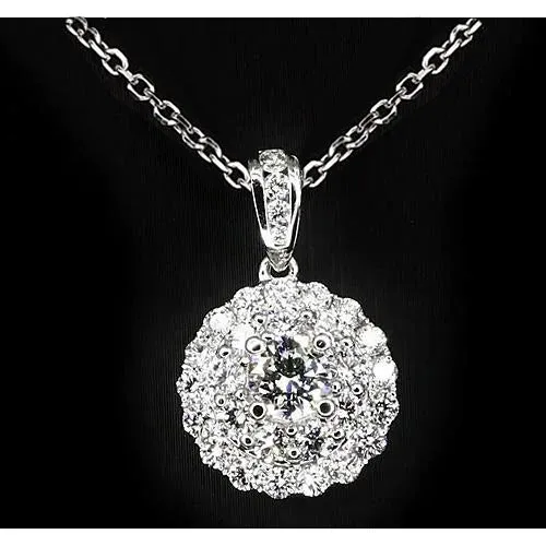 GB Necklaces 1 Carat White Gold 14K Round Cut Natural Earth Mined Diamond Ladies Pendant GB Necklaces 1 Carat White Gold 14K Round Cut Natural Earth Mined Diamond Ladies Pendant
