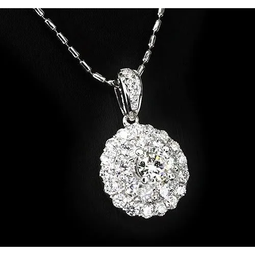 GB Necklaces 1 Carat White Gold 14K Round Cut Natural Earth Mined Diamond Ladies Pendant GB Necklaces 1 Carat White Gold 14K Round Cut Natural Earth Mined Diamond Ladies Pendant