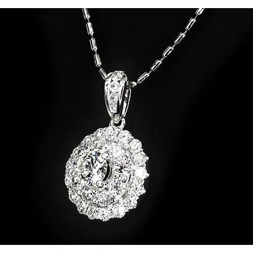 GB Necklaces 1 Carat White Gold 14K Round Cut Natural Earth Mined Diamond Ladies Pendant GB Necklaces 1 Carat White Gold 14K Round Cut Natural Earth Mined Diamond Ladies Pendant