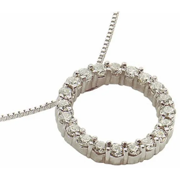 GB Necklaces Circle Of Life Natural Earth Mined Diamond Women Pendant With Chain White Gold 5 Carats