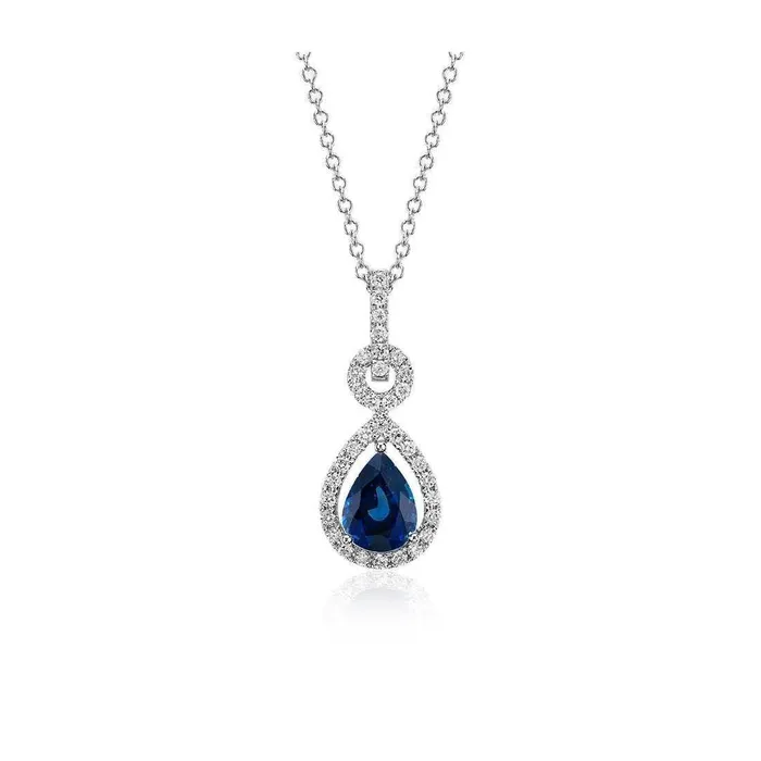GB Necklaces Pear Cut Sri Lankan Sapphire Natural Earth Mined Diamonds 325 Ct Pendant Necklace GB Necklaces Pear Cut Sri Lankan Sapphire Natural Earth Mined Diamonds 325 Ct Pendant Necklace