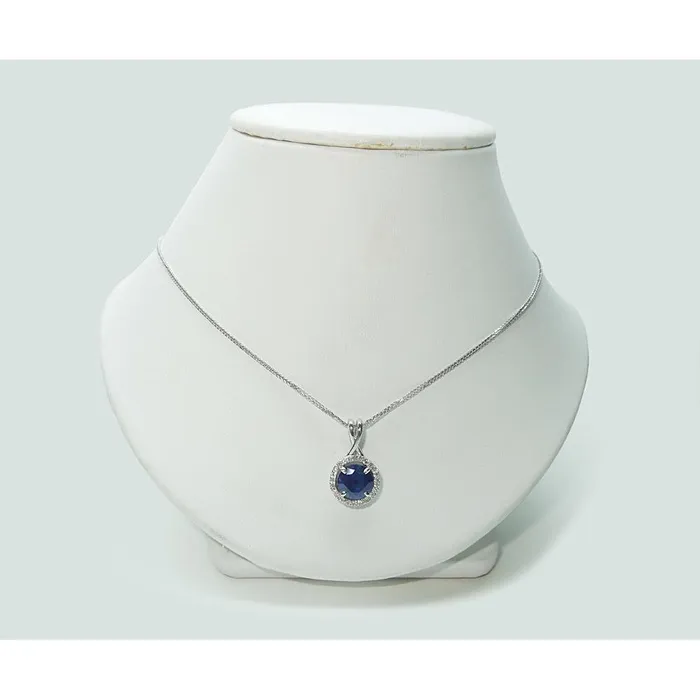 GB Necklaces Round Sri Lanka Sapphire Natural Earth Mined Diamond Women Necklace Pendant 220 Ct GB Necklaces Round Sri Lanka Sapphire Natural Earth Mined Diamond Women Necklace Pendant 220 Ct