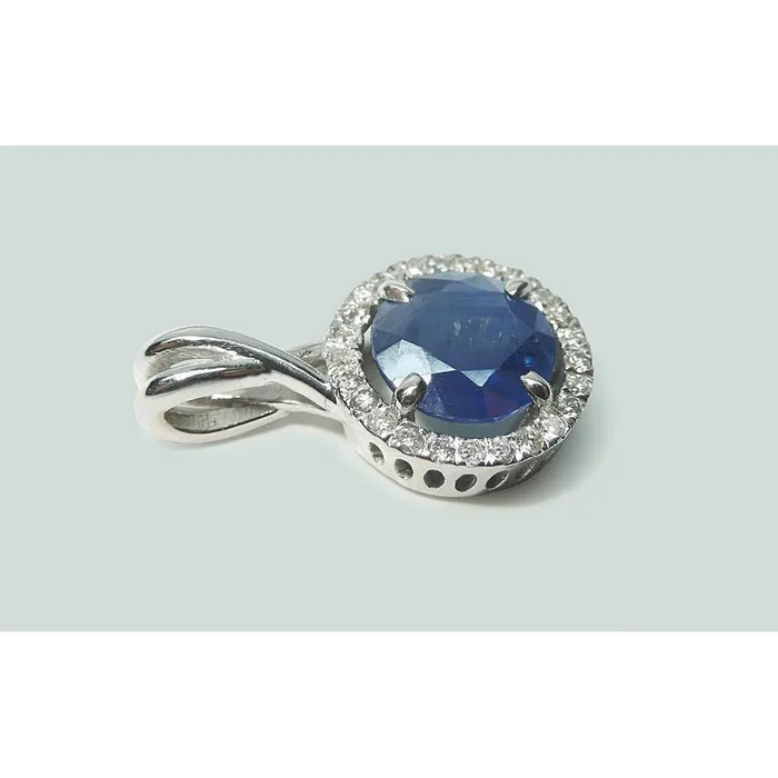 GB Necklaces Round Sri Lanka Sapphire Natural Earth Mined Diamond Women Necklace Pendant 220 Ct