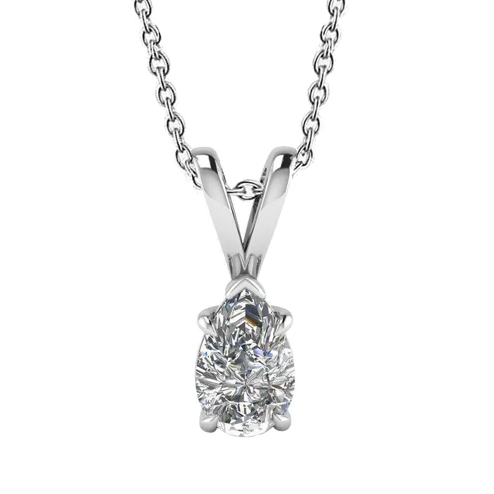 GB Necklaces Solitaire Pear Real Natural Earth Mined Diamond Lady Necklace Pendant 10 Carat White Gold 14K GB Necklaces Solitaire Pear Real Natural Earth Mined Diamond Lady Necklace Pendant 10 Carat White Gold 14K