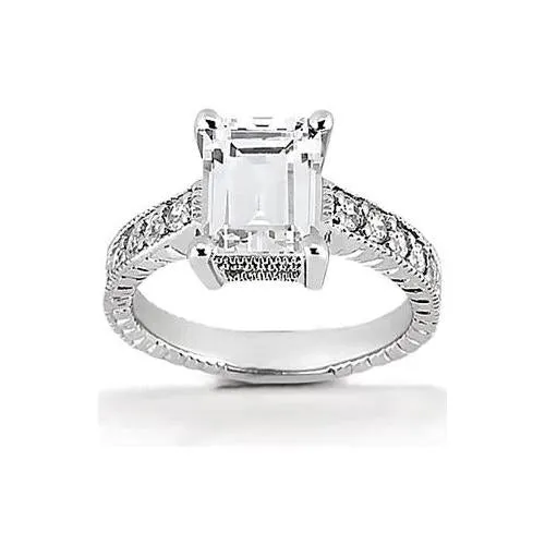 GB Rings 151 Ct Emerald Natural Earth Mined Diamond Engagement Ring Antique Style Jewelry