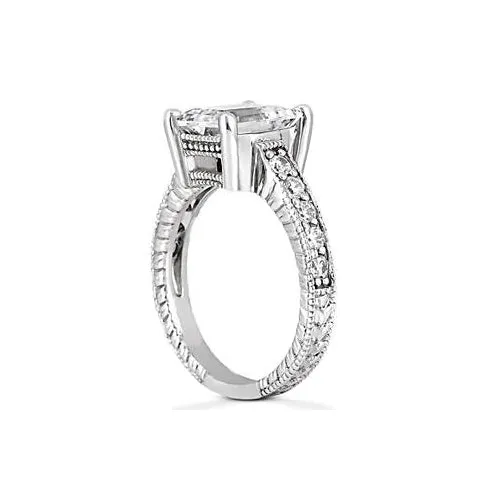 GB Rings 151 Ct Emerald Natural Earth Mined Diamond Engagement Ring Antique Style Jewelry