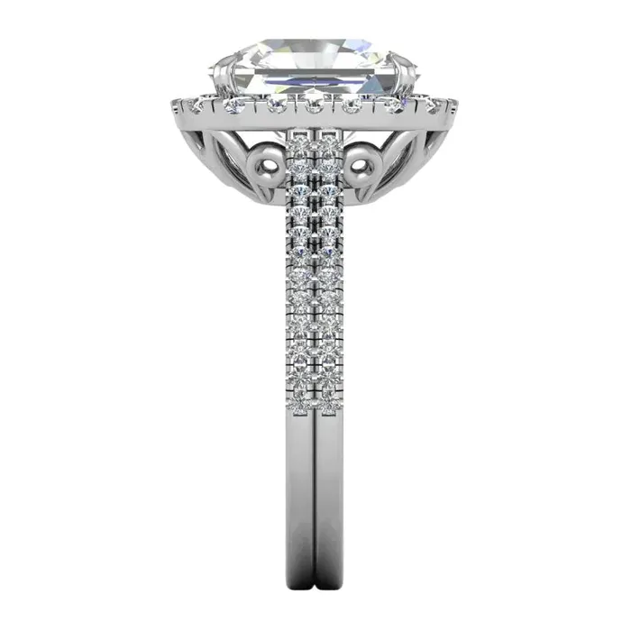 GB Rings 1250 Carat Radiant Lab Grown Big Diamond Halo Ring