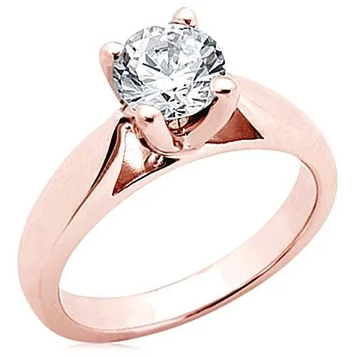 GB Rings 251 Ct Rose Gold Natural Earth Mined Diamond Solitaire Engagement Ring GB Rings 251 Ct Rose Gold Natural Earth Mined Diamond Solitaire Engagement Ring