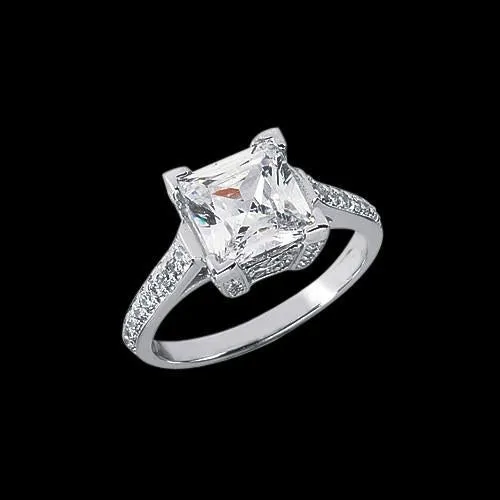 GB Rings 291 Carat Princess Natural Earth Mined Diamond Ring Solitaire With Accents Pave GB Rings 291 Carat Princess Natural Earth Mined Diamond Ring Solitaire With Accents Pave