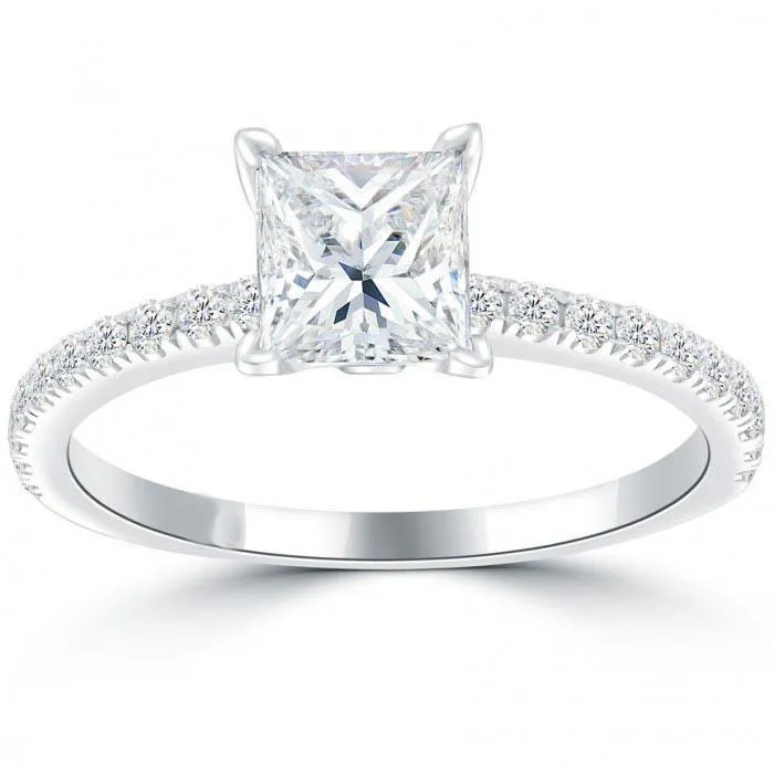 GB Rings 340 Carats Princess Round Natural Earth Mined Diamond Ring With Accents GB Rings 340 Carats Princess Round Natural Earth Mined Diamond Ring With Accents