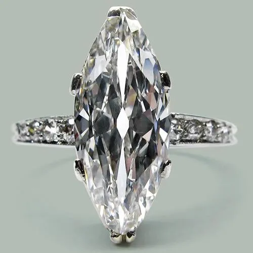 GB Rings 99 Carats Large Marquise Round Lab Grown Diamond Engagement Ring New GB Rings 99 Carats Large Marquise Round Lab Grown Diamond Engagement Ring New