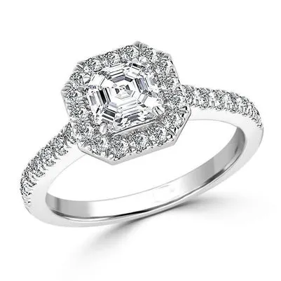 GB Rings Asscher And Round Cut 350 Ct Natural Earth Mined Diamonds Engagement Ring 14K White Gold GB Rings Asscher And Round Cut 350 Ct Natural Earth Mined Diamonds Engagement Ring 14K White Gold