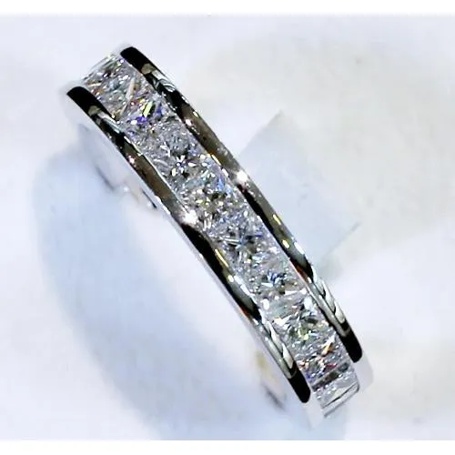 GB Rings Natural Earth Mined Diamond Anniversary Band 460 Carats Princess Cut White Gold 14K GB Rings Natural Earth Mined Diamond Anniversary Band 460 Carats Princess Cut White Gold 14K