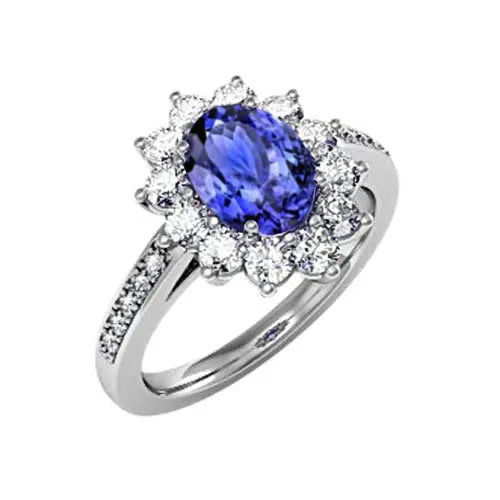 GB Rings Oval And Round Brilliant Natural Earth Mined Diamonds 375 Carat Ring Tanzanite WG 14K GB Rings Oval And Round Brilliant Natural Earth Mined Diamonds 375 Carat Ring Tanzanite WG 14K