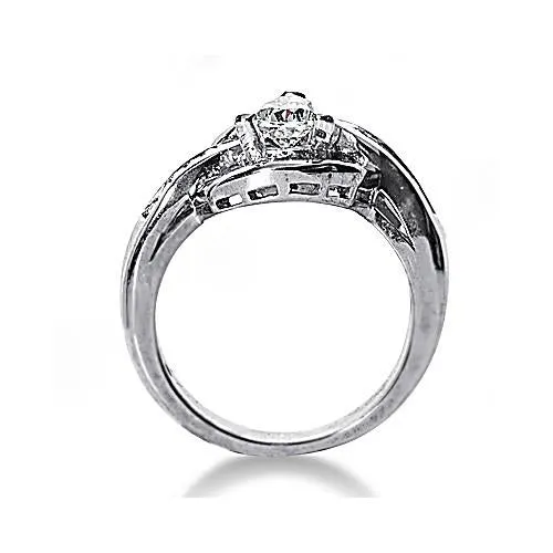 GB Rings Pear Cut Real Natural Earth Mined Diamond Engagement Fancy Ring 350 Ct White Gold 14K