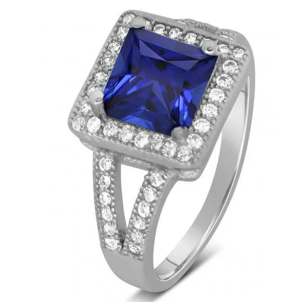 GB Rings Princess Round Cut Sri Lanka Sapphire Natural Earth Mined Diamond Ring 356 Carat WG 14K GB Rings Princess Round Cut Sri Lanka Sapphire Natural Earth Mined Diamond Ring 356 Carat WG 14K