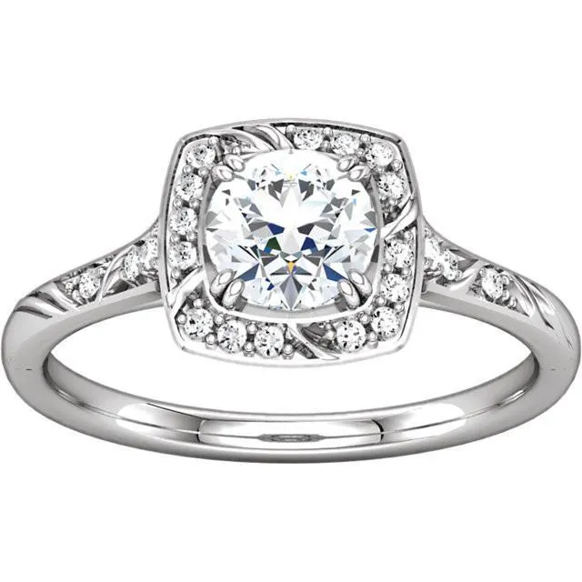 GB Rings Round Natural Earth Mined Diamond Engagement Halo Ring 165 Carats White Gold 14K GB Rings Round Natural Earth Mined Diamond Engagement Halo Ring 165 Carats White Gold 14K