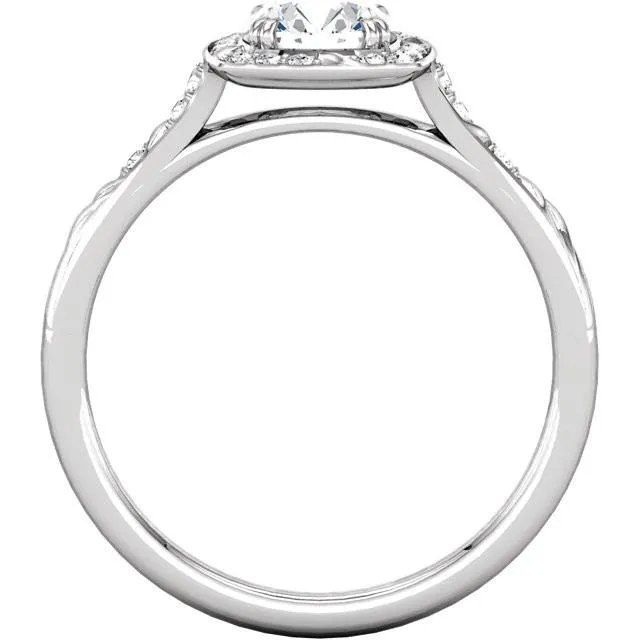 GB Rings Round Natural Earth Mined Diamond Engagement Halo Ring 165 Carats White Gold 14K GB Rings Round Natural Earth Mined Diamond Engagement Halo Ring 165 Carats White Gold 14K