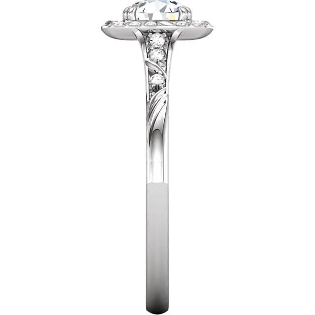 GB Rings Round Natural Earth Mined Diamond Engagement Halo Ring 165 Carats White Gold 14K GB Rings Round Natural Earth Mined Diamond Engagement Halo Ring 165 Carats White Gold 14K