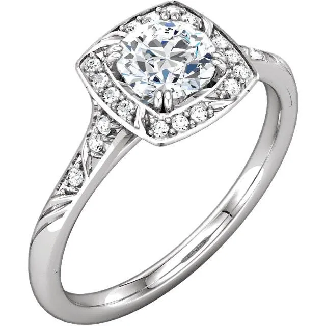 GB Rings Round Natural Earth Mined Diamond Engagement Halo Ring 165 Carats White Gold 14K GB Rings Round Natural Earth Mined Diamond Engagement Halo Ring 165 Carats White Gold 14K