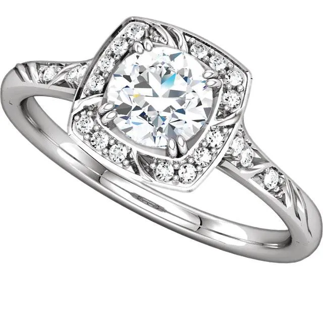 GB Rings Round Natural Earth Mined Diamond Engagement Halo Ring 165 Carats White Gold 14K GB Rings Round Natural Earth Mined Diamond Engagement Halo Ring 165 Carats White Gold 14K