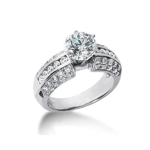 GB Round Natural Earth Mined Diamonds Anniversary Ring 225 Carats White Gold 14K Jewelry Rings GB Round Natural Earth Mined Diamonds Anniversary Ring 225 Carats White Gold 14K Jewelry Rings