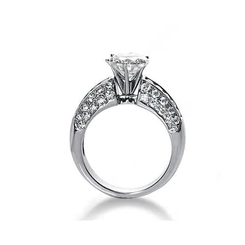 GB Round Natural Earth Mined Diamonds Anniversary Ring 225 Carats White Gold 14K Jewelry Rings