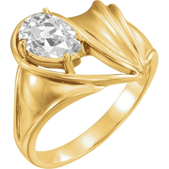 HarryChadEntcom 3 Carats Pear Mined Diamond Old Cut Unique Yellow Gold Prong Setting Earrings