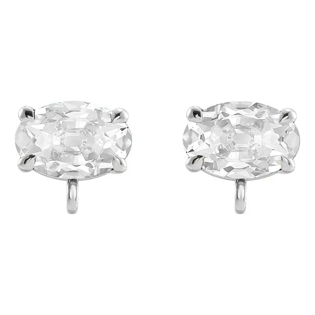 HarryChadEntcom Earrings Earth Mined Diamond Stud Earrings Oval Old European White Gold 7 Carats HarryChadEntcom Earrings Earth Mined Diamond Stud Earrings Oval Old European White Gold 7 Carats