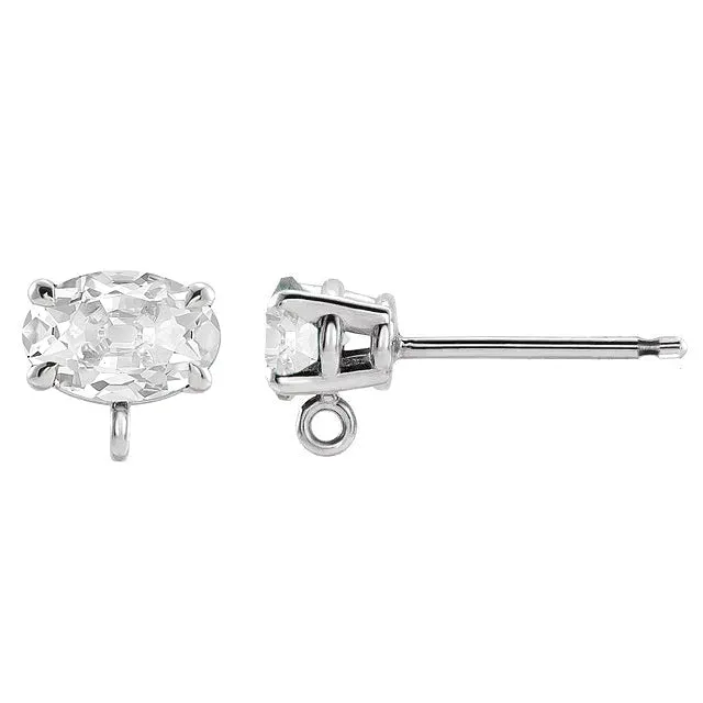 HarryChadEntcom Earrings Earth Mined Diamond Stud Earrings Oval Old European White Gold 7 Carats HarryChadEntcom Earrings Earth Mined Diamond Stud Earrings Oval Old European White Gold 7 Carats