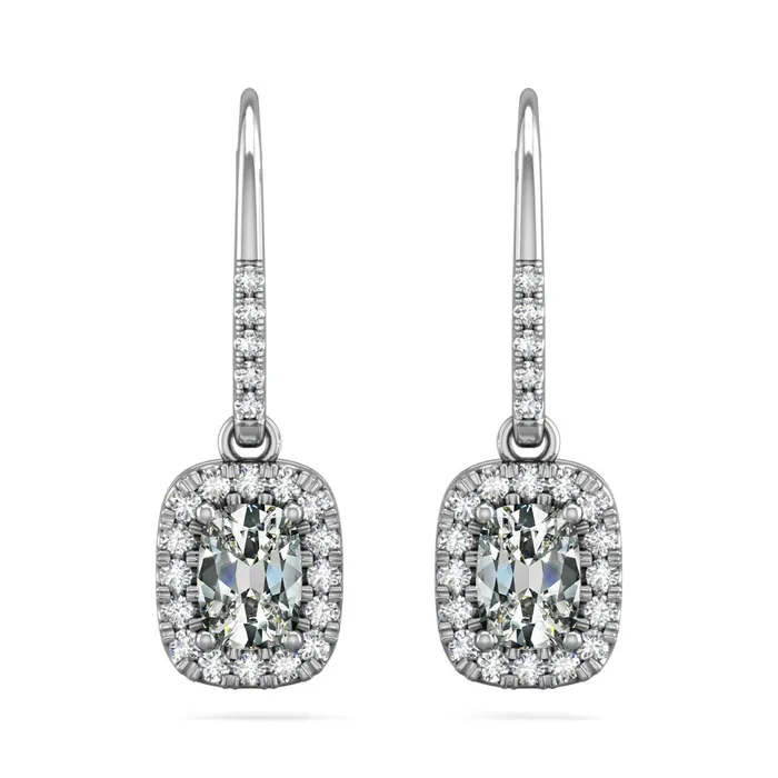 HarryChadEntcom Earrings Ladies Drop Earrings 525 Carats Halo Old Cut Oval Mined Diamond HarryChadEntcom Earrings Ladies Drop Earrings 525 Carats Halo Old Cut Oval Mined Diamond