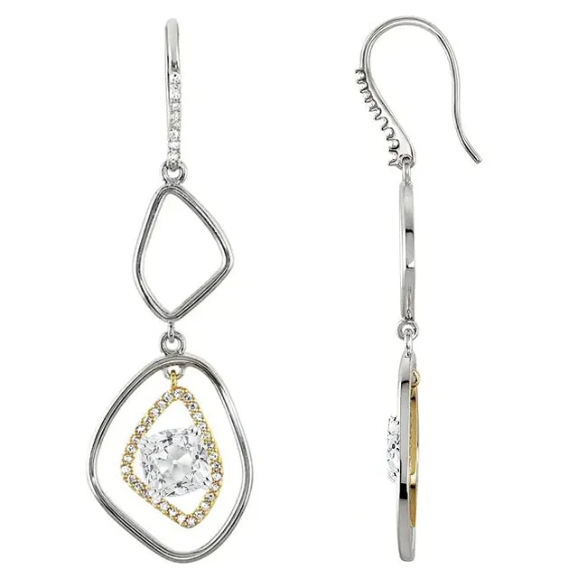 HarryChadEntcom Earrings Unique Dangle Earrings 225 Ct Cushion Old Cut Mined Diamond