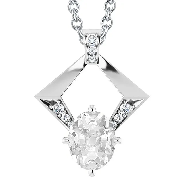HarryChadEntcom Necklaces Gold Jewelry Natural Earth Mined Diamond Pendant Round Oval Old Cut 4 Carats 14K HarryChadEntcom Necklaces Gold Jewelry Natural Earth Mined Diamond Pendant Round Oval Old Cut 4 Carats 14K