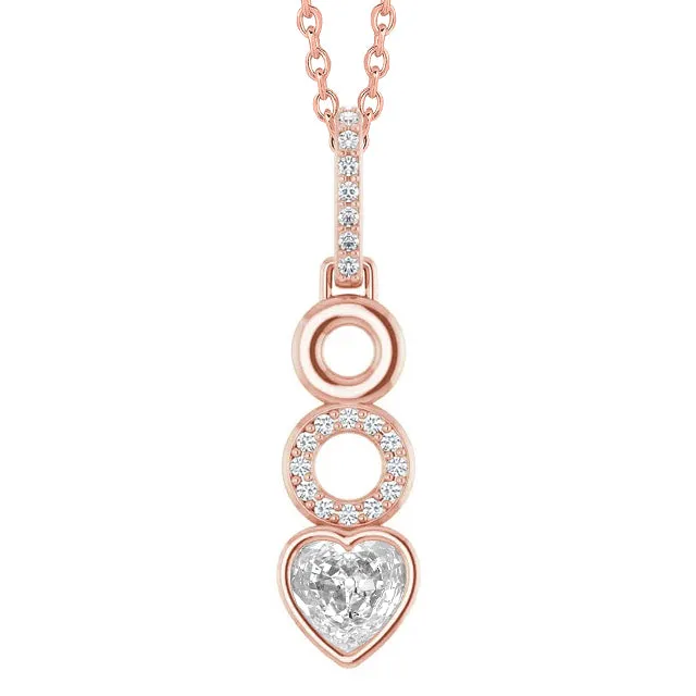HarryChadEntcom Necklaces Rose Gold Real Natural Earth Mined Diamond Pendant Bezel Set Heart Old Miner 2 Carats HarryChadEntcom Necklaces Rose Gold Real Natural Earth Mined Diamond Pendant Bezel Set Heart Old Miner 2 Carats