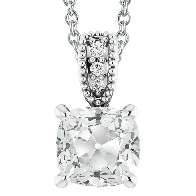HarryChadEntcom Necklaces Round Cushion Old Cut Natural Earth Mined Diamond Slide Pendant White Gold 550 Carats HarryChadEntcom Necklaces Round Cushion Old Cut Natural Earth Mined Diamond Slide Pendant White Gold 550 Carats