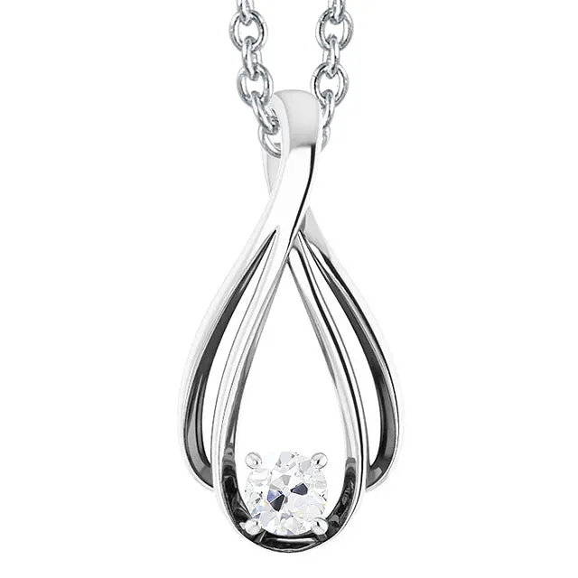 HarryChadEntcom Necklaces White Gold 14K Round Old Cut Natural Earth Mined Diamond Pendant Necklace 1 Carat HarryChadEntcom Necklaces White Gold 14K Round Old Cut Natural Earth Mined Diamond Pendant Necklace 1 Carat