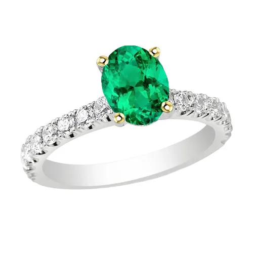 HarryChadEntcom Oval Green Emerald Ring Rings